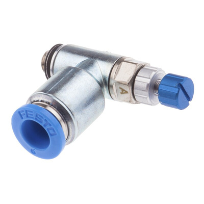 Festo GRLA Series Tube Exhaust Valve, 6mm Tube Inlet Port x M5 Male Outlet Port x 6mm Tube Outlet Port, 197578