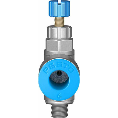 Festo GRLA Series Tube Exhaust Valve, 6mm Tube Inlet Port x M5 Male Outlet Port x 6mm Tube Outlet Port, 197578