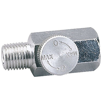 RS PRO Threaded Flow Regulator, 1/4 in Female Inlet Port x 1/4 in Male Outlet Port