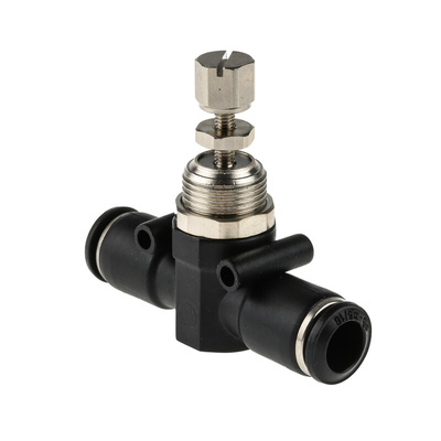 RS PRO Tube Flow Regulator, Push In 8mm Tube Inlet Port x Push In 8 mm Tube Outlet Port