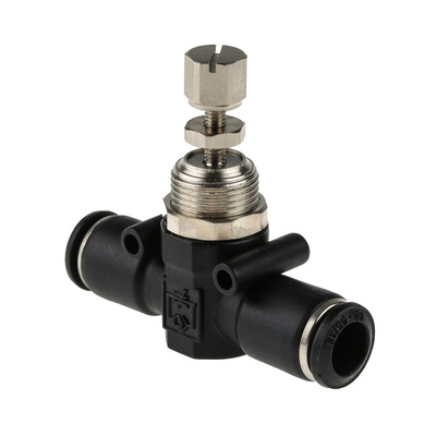 RS PRO Tube Flow Regulator, Push In 8mm Tube Inlet Port x Push In 8 mm Tube Outlet Port