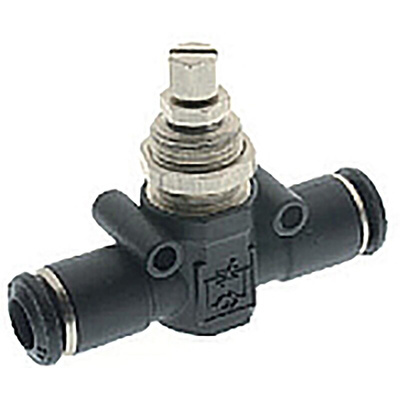 RS PRO Tube Flow Regulator, Push In 4mm Tube Inlet Port x Push In 4 mm Tube Outlet Port