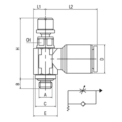 RS PRO Threaded Flow Regulator x Push In 6 mm Tube Outlet Port