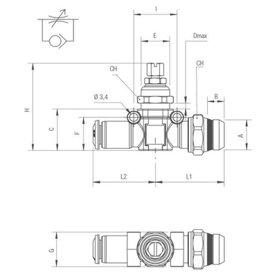 RS PRO Tube Flow Regulator, 4mm Tube Inlet Port