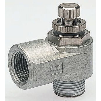 SMC AS Series Threaded Flow Regulator, R 1/8 Male Inlet Port x R 1/8 Male Outlet Port