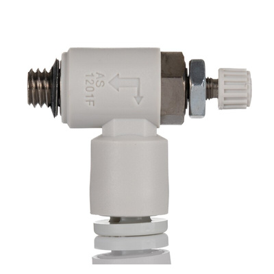 SMC AS Series Threaded Flow Regulator, M5 x 0.8 Male Inlet Port x M5 x 0.8 Male Outlet Port x 4mm Tube Outlet Port