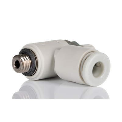 SMC AS Series Threaded Flow Regulator, M5 x 0.8 Male Inlet Port x M5 x 0.8 Male Outlet Port x 4mm Tube Outlet Port