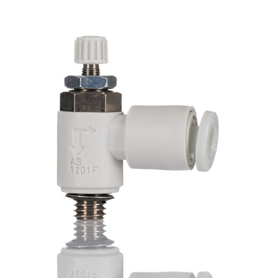 SMC AS Series Threaded Flow Regulator, M5 x 0.8 Male Inlet Port x M5 x 0.8 Male Outlet Port x 4mm Tube Outlet Port