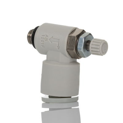 SMC AS Series Threaded Flow Regulator, M5 x 0.8 Male Inlet Port x M5 x 0.8 Male Outlet Port x 6mm Tube Outlet Port