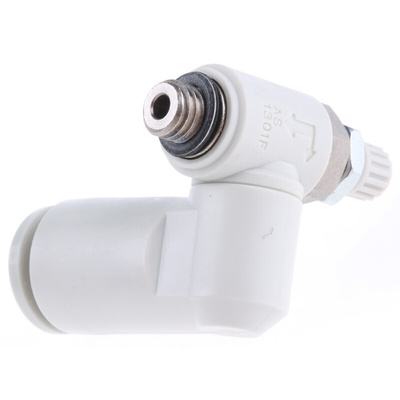 SMC AS Series Threaded Flow Regulator, M5 x 0.8 Male Inlet Port x M5 x 0.8 Male Outlet Port x 6mm Tube Outlet Port