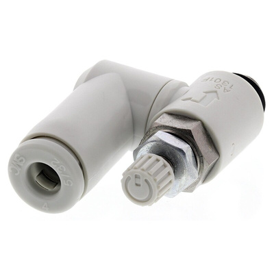 SMC AS Series Threaded Flow Regulator, M5 x 0.8 Male Inlet Port x M5 x 0.8 Male Outlet Port x 4mm Tube Outlet Port