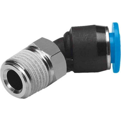 Festo Elbow Threaded Adaptor, R 3/8 Male to Push In 10 mm, Threaded-to-Tube Connection Style, 130602