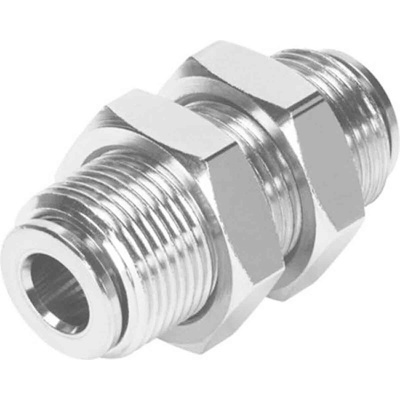 Festo NPQM Series Bulkhead Tube-to-Tube Adaptor, Push In 10 mm to Push In 10 mm, Tube-to-Tube Connection Style, 558809