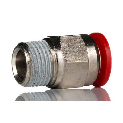 Norgren Pneufit C Series Straight Threaded Adaptor, Push In 16 mm to R 1/2, Threaded-to-Tube Connection Style