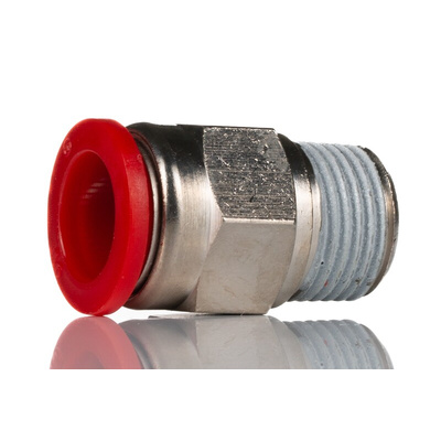 Norgren Pneufit C Series Straight Threaded Adaptor, Push In 16 mm to R 1/2, Threaded-to-Tube Connection Style