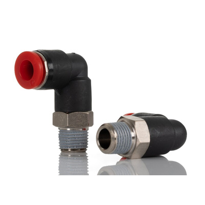 Norgren Elbow Threaded-toTube Adaptor, R 1/8 to Push In 6 mm