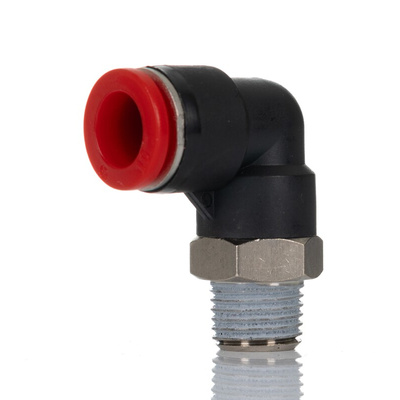 Norgren Pneufit C Series Swivel Elbow, R 1/4 to Push In 10 mm, Threaded-to-Tube Connection Style