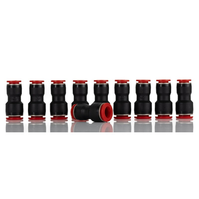 Norgren Pneufit C Series Straight Tube-to-Tube Adaptor, Push In 12 mm to Push In 10 mm, Tube-to-Tube Connection Style