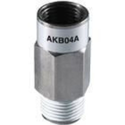 Inline check valve Rc3/8 female to R3/8 male, free flow from male to female