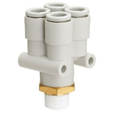 Fitting male delta union 6mm to 1/4 with sealant