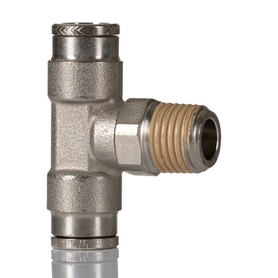 Norgren PNEUFIT 10 Series Straight Threaded Adaptor, R 1/4 Male to Push In 8 mm, Threaded-to-Tube Connection Style,