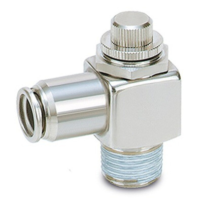 SMC ASG Series Elbow Fitting, R 1/8 to Push In 8 mm, Threaded-to-Tube Connection Style