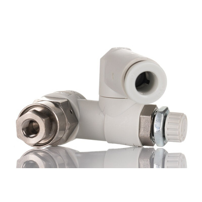 SMC ASP Series Threaded Flow Regulator, R 1/8 Male Inlet Port x 6mm Tube Outlet Port