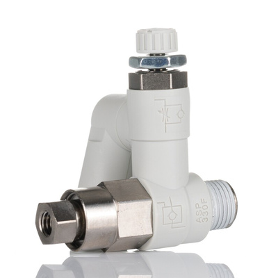 SMC ASP Series Threaded Flow Regulator, R 1/8 Male Inlet Port x 6mm Tube Outlet Port