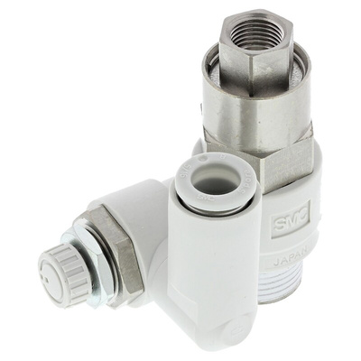 SMC ASP Series Threaded Flow Regulator, R 3/8 Male Inlet Port x 8mm Tube Outlet Port