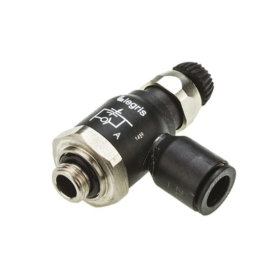 Legris 7060 Series Threaded Exhaust Regulator, G 1/8 Male Inlet Port x 8mm Tube Outlet Port