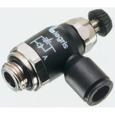 Legris 7060 Series Threaded Exhaust Regulator, G 3/8 Male Inlet Port x 10mm Tube Outlet Port