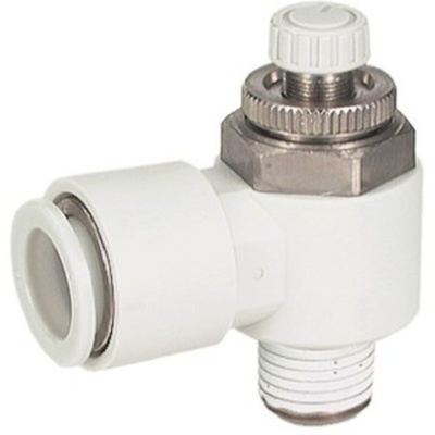 SMC AS Series Threaded Speed Controller, R 1/8 Male Inlet Port x R 1/8 Male Outlet Port x 4mm Tube Outlet Port