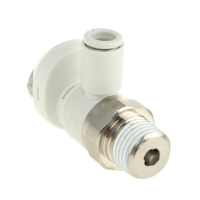 SMC AS Series Threaded Speed Controller, R 1/4 Male Inlet Port x 6mm Tube Outlet Port