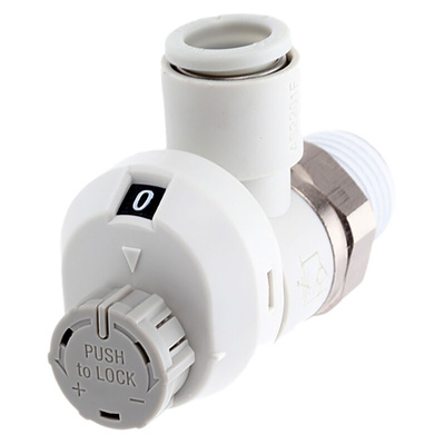 SMC AS Series Threaded Speed Controller, R 1/4 Male Inlet Port x 8mm Tube Outlet Port