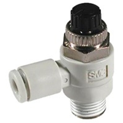 SMC AS Series Threaded Speed Controller, R 1/8 Inlet Port x 6mm Tube Outlet Port