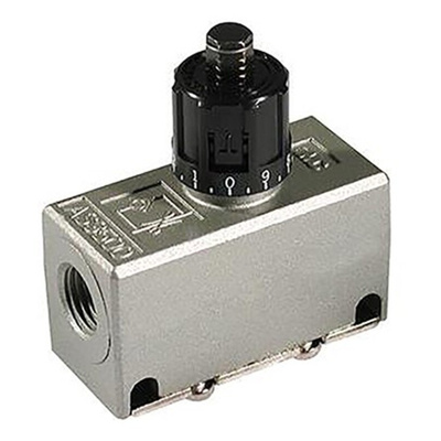 SMC AS Series Threaded Speed Controller, NPT 1/4 Female Inlet Port x NPT 1/4 Female Outlet Port