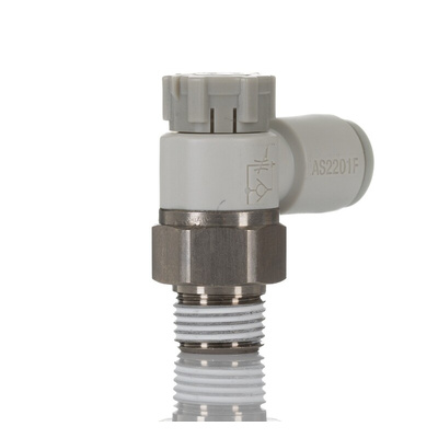 SMC AS Series Threaded Flow Controller, R 1/8 Male Inlet Port x 6mm Tube Outlet Port