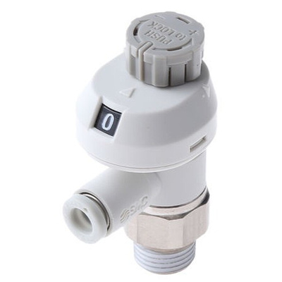 SMC AS1211FS Series Threaded Speed Controller, M5 x 0.8 Male Inlet Port x 3.2mm Tube Outlet Port