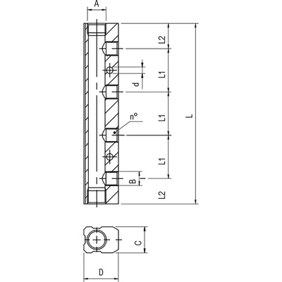 RS PRO 3 Outlet Manifold, G 3/8 G 1/4