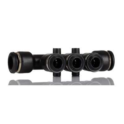 RS PRO 3 Outlet Manifold Push In 8 mm Push In 6 mm