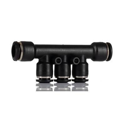 RS PRO 3 Outlet Manifold Push In 8 mm Push In 6 mm