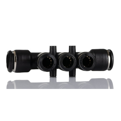 RS PRO 3 Outlet Manifold Push In 10 mm Push In 8 mm