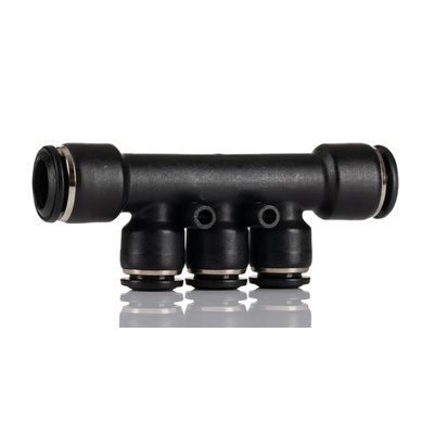 RS PRO 3 Outlet Manifold Push In 10 mm Push In 8 mm