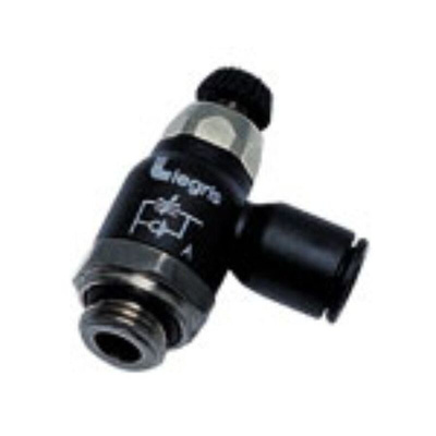 Legris 7060 Series Threaded Flow Regulator, G 3/8 Male Inlet Port, 12mm Tube Inlet Port x 12 Tube Outlet Port