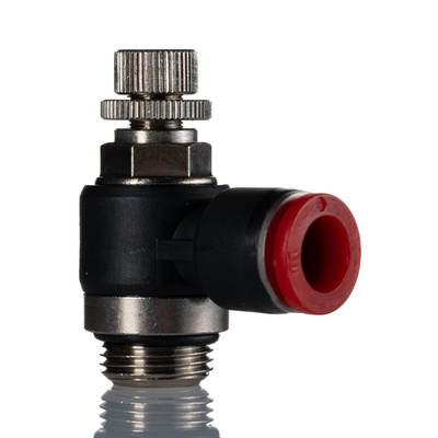 Norgren Pneutic C Series Threaded Flow Controller, G 3/8 Male Inlet Port, 10mm Tube Inlet Port x 10mm Tube Outlet Port