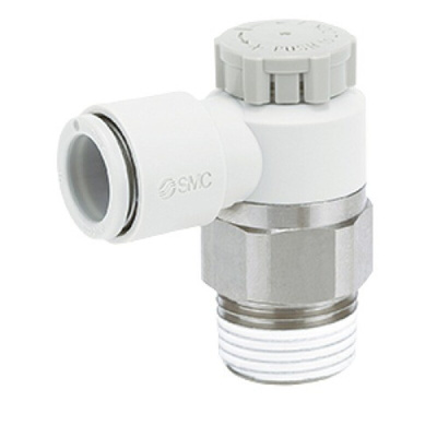 SMC AS Series Threaded Speed Controller, R 1/4 Inlet Port x Push In 6mm Tube Outlet Port
