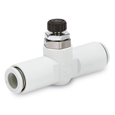 SMC AS100 Series Threaded Speed Controller, M5 Inlet Port x 6mm Tube Outlet Port