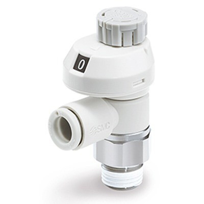 SMC AS Series Threaded Speed Controller, R 1/4 Male Inlet Port, 8mm Tube Inlet Port x G 1/8 Male Outlet Port x 8mm Tube