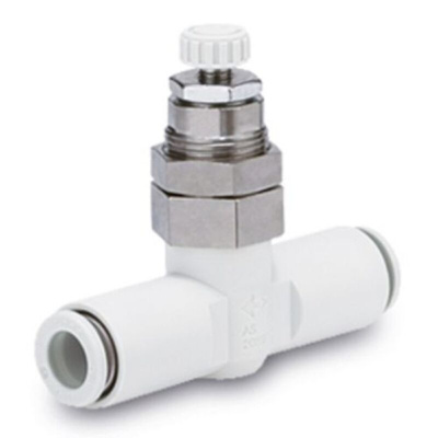 SMC AS Series Tube Fitting, 4mm Tube Inlet Port x 4mm Tube Outlet Port, AS2001F