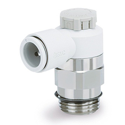SMC AS Series Threaded Speed Controller, UNI 1/8 Male Inlet Port x Tube Outlet Port x Push In 4 mm Tube Outlet Port